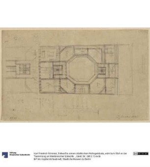 Entwurf zu einem städtischen Wohngebäude, wohl zum Stich in der "Sammlung architektonischer Entwürfe", Heft 9, Tafel 1826