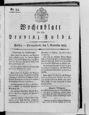 Nr. 44, Ausgabe vom 3. November 1832
