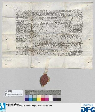 Jorg, Abt des Benediktinerklosters St. Egidien in Nürnberg, stellt ein Vidimus aus von dem Handelsprivilegium des Königs Friedrich III. d.d. 16 Mai 1440.