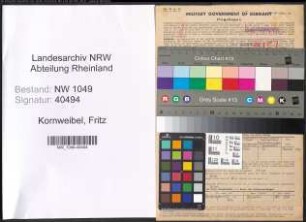 Entnazifizierung Fritz Kornweibel , geb. 01.02.1901 (Inspektor)