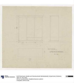 Kleider-und Wäscheschrank (Möbelentwürfe, Schränke)