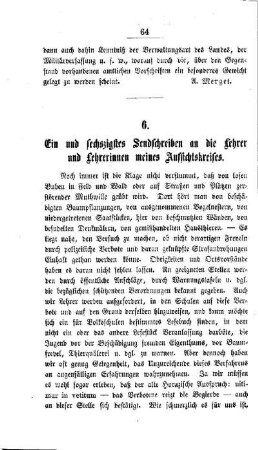 Ein und sechszigstes Sendschreiben an die Lehrer und Lehrerinnen meines Aufsichtskreises