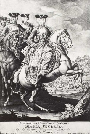 Bildnis Maria Theresia, Königin von Ungarn und Böhmen, Erzherzogin von Österreich (zu Pferd)