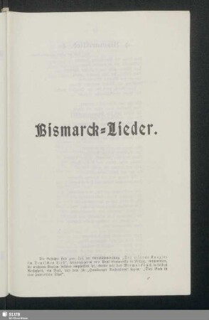 Bismarck-Lieder