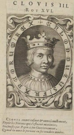 Bildnis des Clovis III., König des Fränkischen Reiches