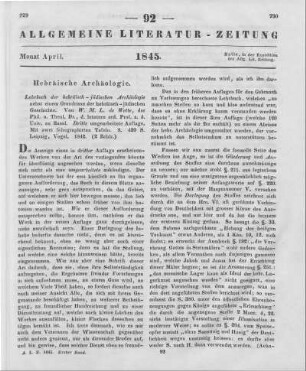 Wette, W. M. L.: Lehrbuch der hebräisch-jüdischen Archäologie. 3. Aufl..Nebst einem Grundrisse der hebräisch-jüdischen Geschichte. Leipzig: Vogel 1842