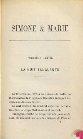 Simone & Marie, 1. La nuit saglante