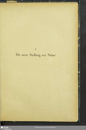 3. Die neue Stellung zur Natur