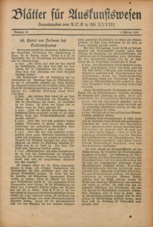 13.1918: Blätter für Auskunftswesen