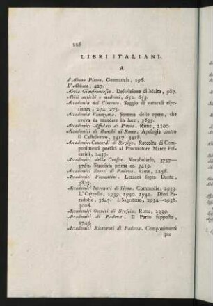 226-351, Libri Italiani