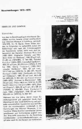 Neuerwerbungen 1973-1975