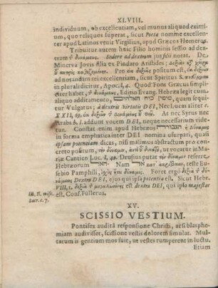 XV. Scissio Vestium.
