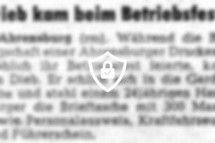 Dieb kam beim Betriebsfest