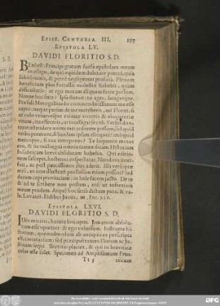 Epistola LV. Davidi Floritio S. D.