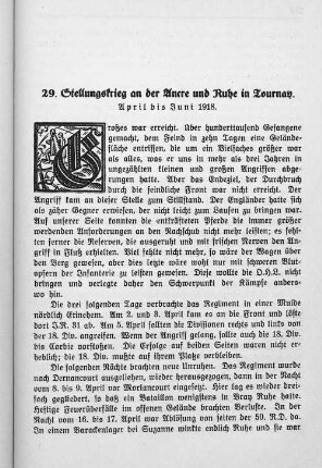 29. Stellungskrieg an der Ancre und Ruhe in Tournay.