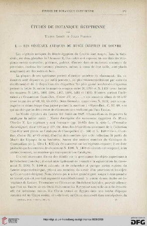 17: Études de botanique égyptienne