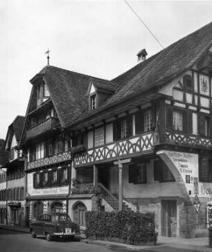 Küssnacht. Hotel Engel (Kernbau um 1550 und Fachwerkfassade 1907)
