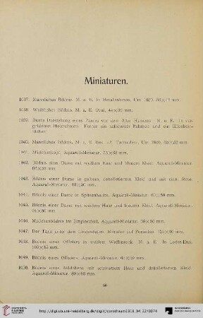Miniaturen (Nr. 1037-1128)