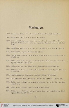 Miniaturen (Nr. 1037-1128)