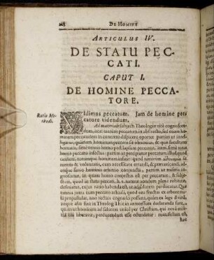 Caput I. De Homine Peccatore.