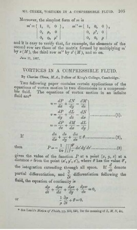 Vortices in a compressible fluid.