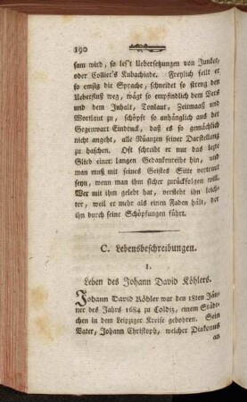 C. Lebensbeschreibungen.