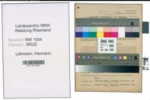 Entnazifizierung Hermann Lehmann , geb. 02.02.1892 (Weichensteller)