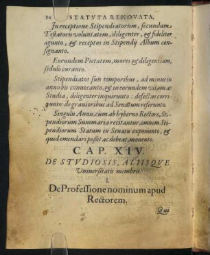 I. De Professione nominum apud Rectorem.