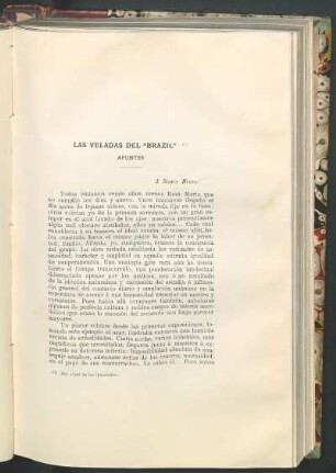 Las veladas del "Brasil" : Apuntes