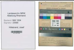 Entnazifizierung Josef Hillebrand , geb. 22.04.1903 (Techn.Angestellter)