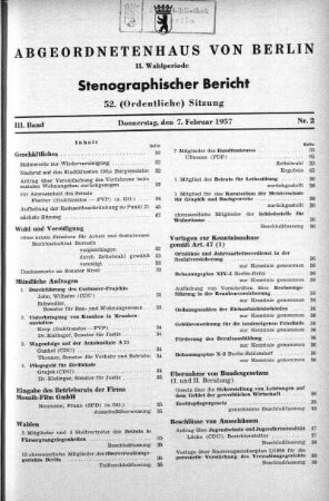 Nr. 2 (52), 7. Februar 1957