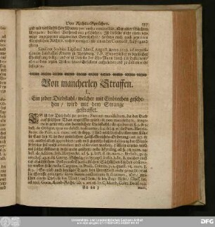 Von mancherley Straffen.