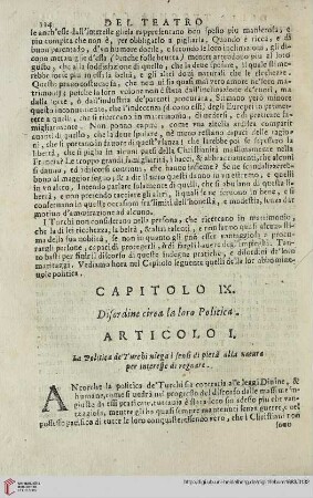 Capitolo IX. Disordine cirea la loro Politica
