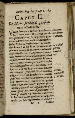 Caput II. De Modo probandi quæstionem accidentis.