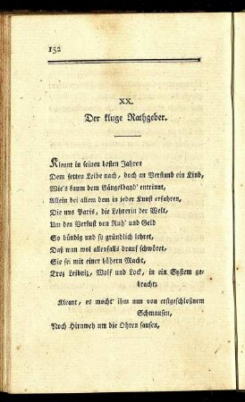 XX. Der kluge Rathgeber.