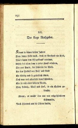 XX. Der kluge Rathgeber.