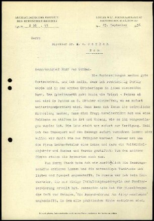 R. Naumann an A. von Gerkan