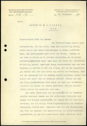 R. Naumann an A. von Gerkan