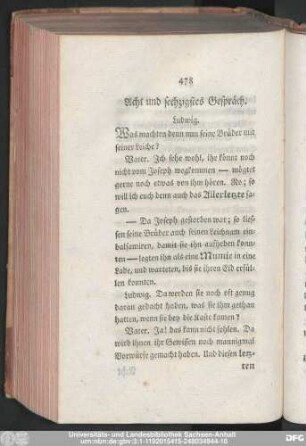 Acht und sechzigstes Gespräch.