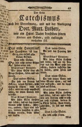 49-64, Der kleine Catechismus nach der Verordnung, und ...