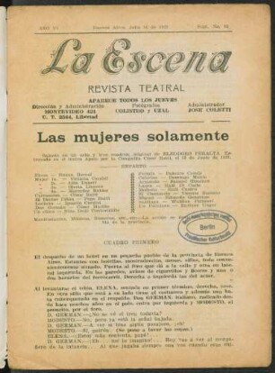 Las mujeres solamente : sainete en un acto y tres cuadros