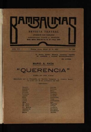 Querencia : pieza en dos actos