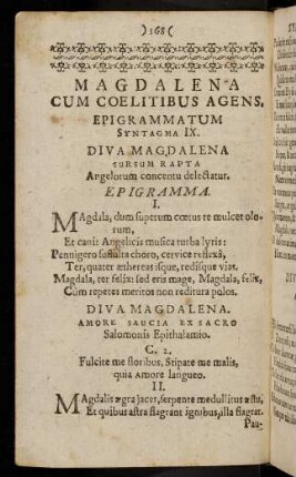 168-181, Syntagma IX-Elegia IX.