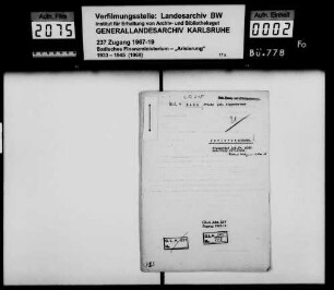 Kahn, Frieda geb. Flegenheimer, Witwe des Kaufmanns Heinrich Kahn, Karlsruhe Käufer: Ludwig Wieber, Kaufmann, Karlsruhe Lagerbuch-Nr. 6385 Karlsruhe