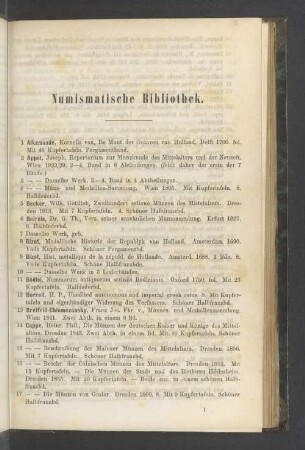 Numismatische Bibliothek