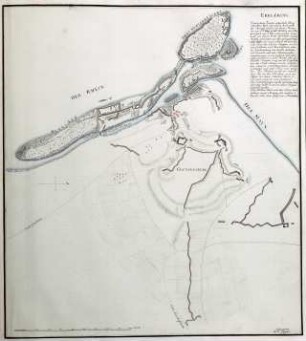 WHK 31 Krieg mit Frankreich 1792-1805: Plan der Inseln Bleiaue, Drei Müllers Wert und Aukopf und von Gustavsburg bei Mainz, 1793