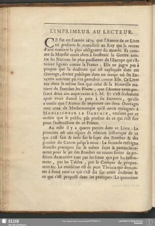 L'Imprimeur Au Lecteur