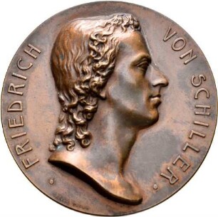 Medaille aus dem Jahr 1905 auf den 100. Todestag von Friedrich Schiller