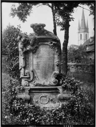 Durlach Alter Friedhof Grabstein von Regina Elisabetha Herzog, geborene Fein (gestorben 1741)