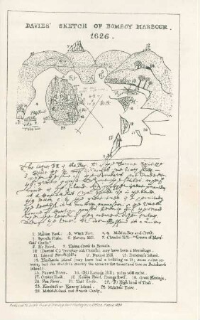 Davies' sketch of Bombay Harbour 1626